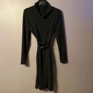 Banana Republic Black Cowl Neck, Long Sleeve Sweater Dress